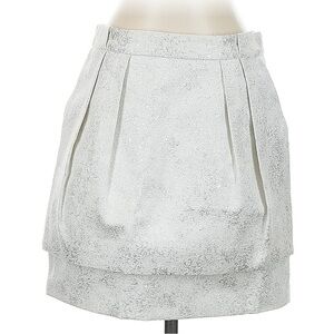 Zara White Metallic Mini Skirt